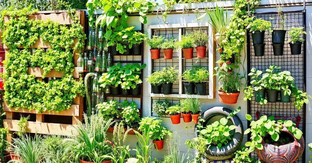 7 maneiras de criar jardins verticais com materiais reaproveitados