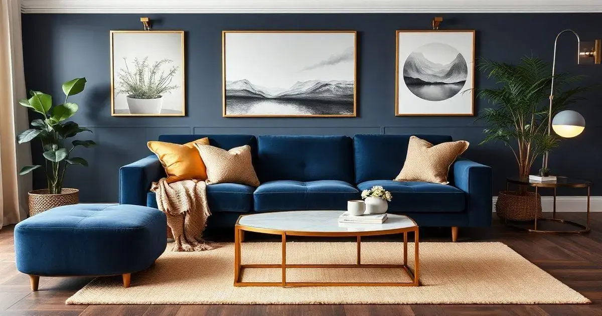 Ideias de decoração com sofá azul