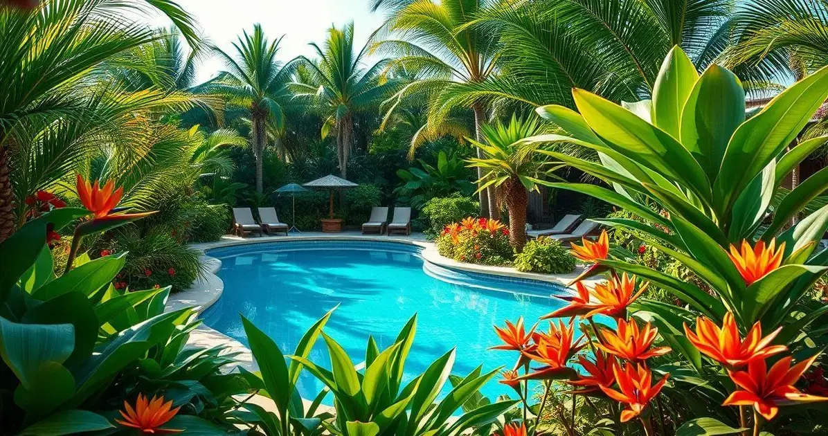 10 Plantas Tropicais Perfeitas para Jardins ao Redor da Piscina