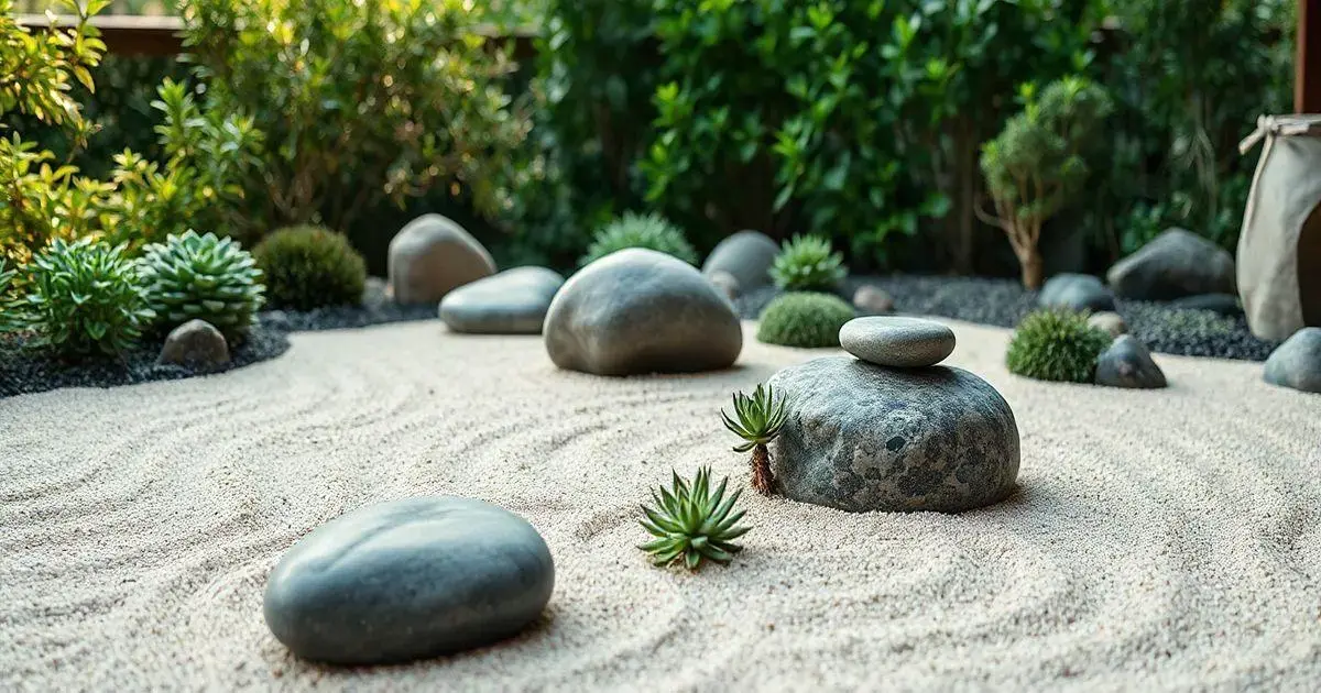 Crie um Jardim Zen com Pedras e Plantas Compactas