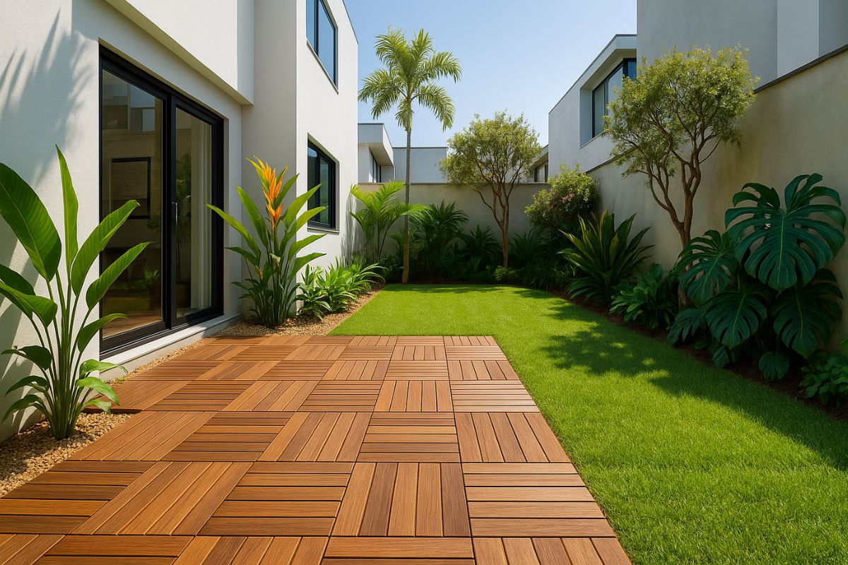 Deck de madeira modular aconchego sem obra
