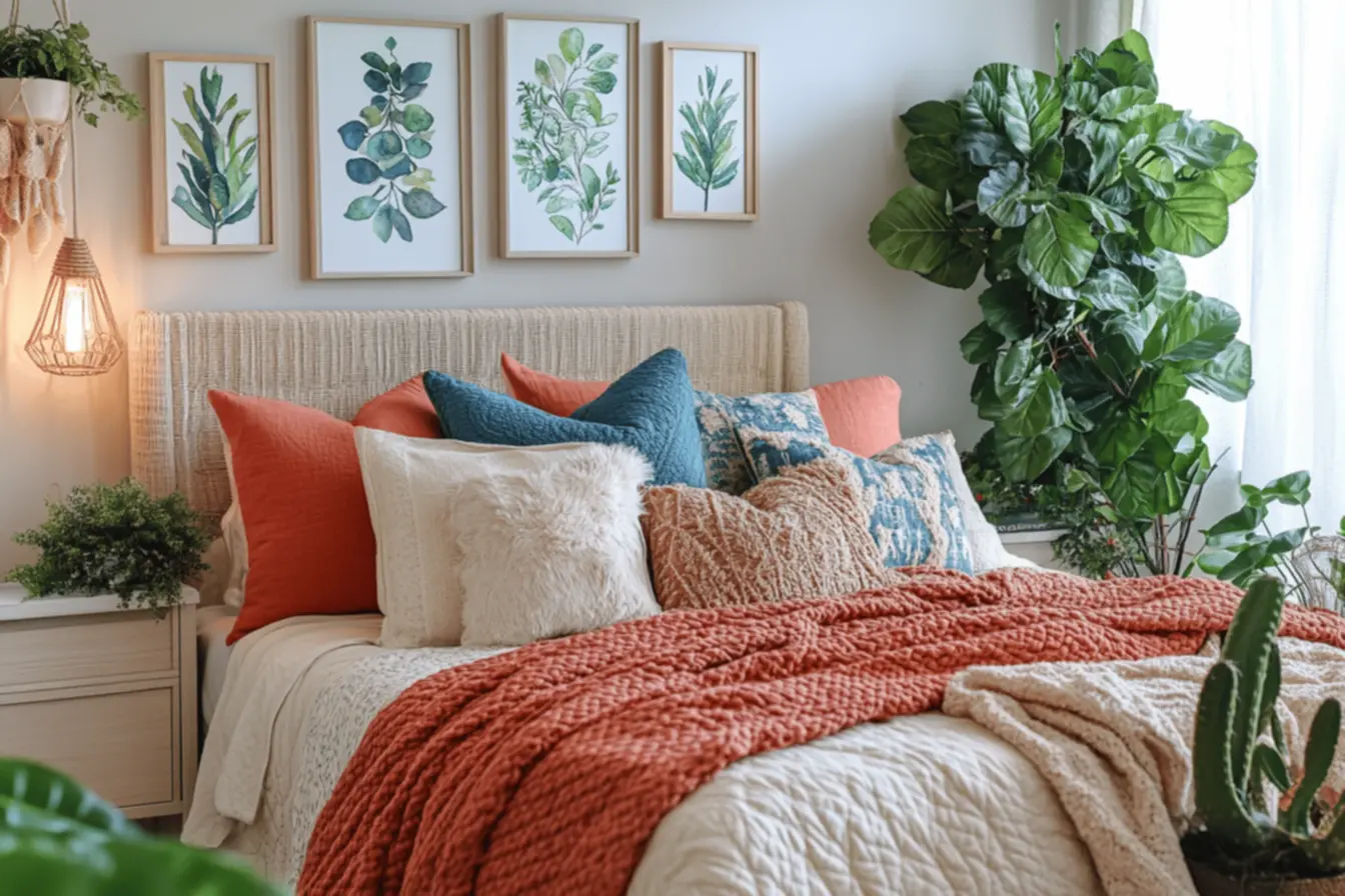 Itens de decoração que deram cara nova para meu quarto com almofadas coloridas