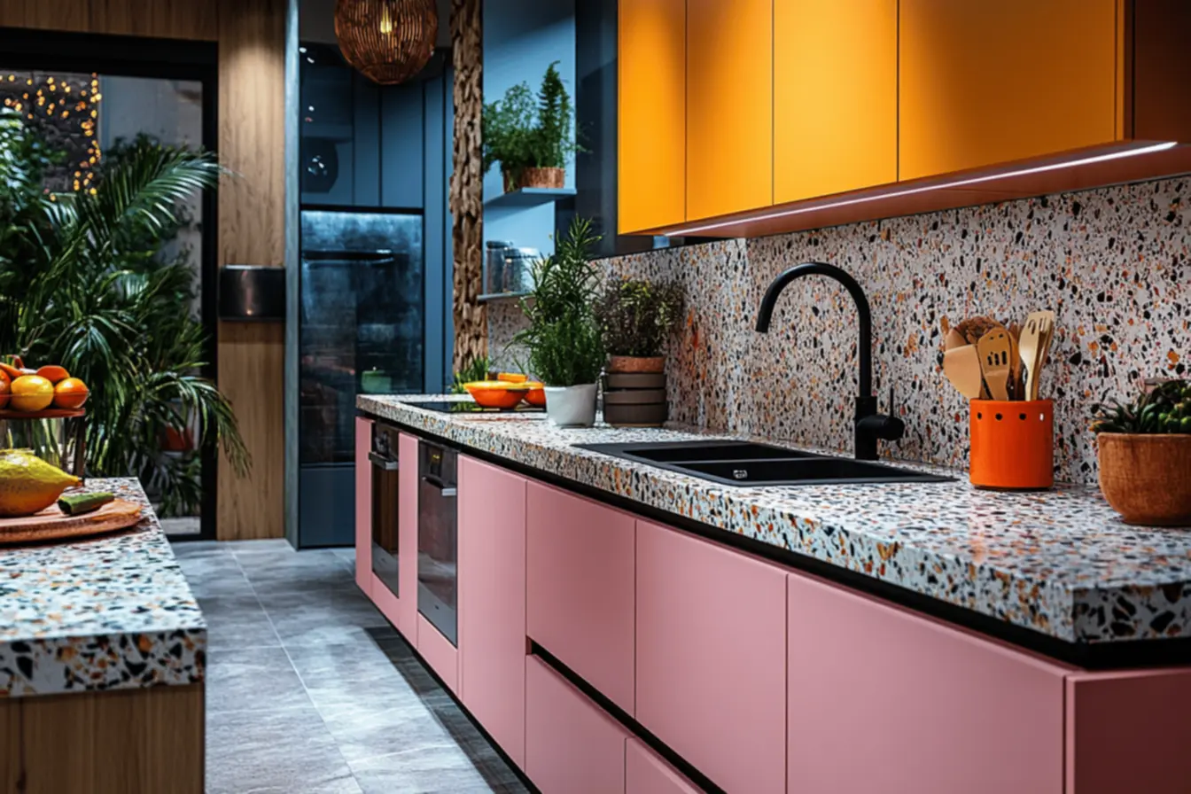 Cozinha decorada em tons neutros