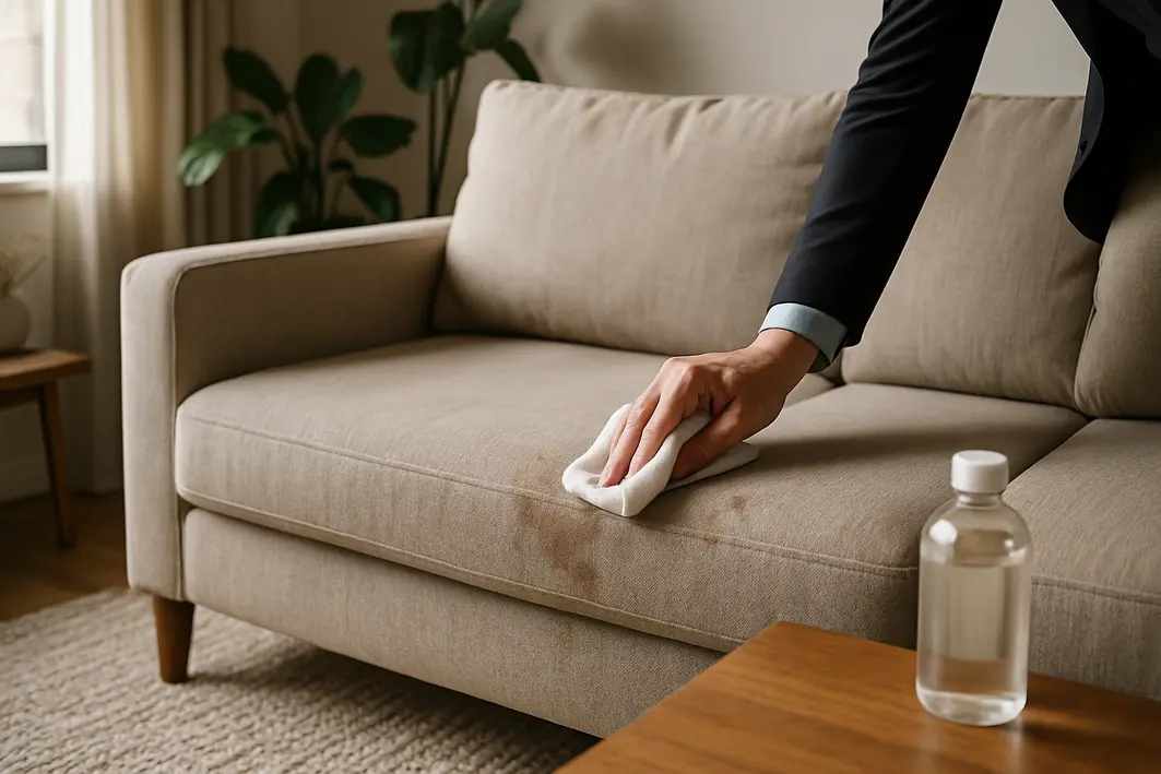 como limpar sofa manchado Removedor Caseiro Que Limpou Meu Sofá Como Novo — Veja Como Fazer