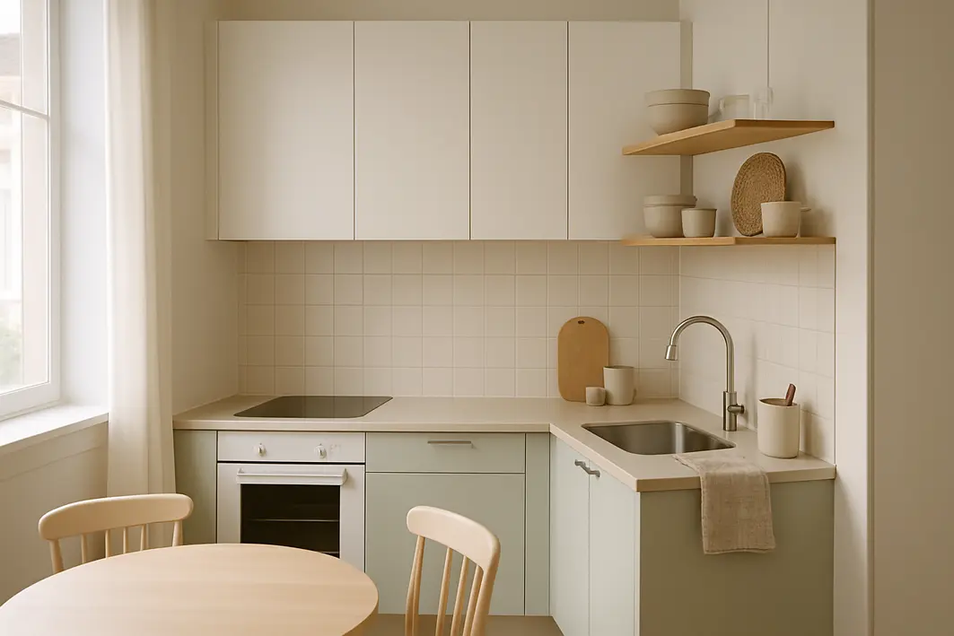 cozinhas pequenas tons claros Cozinha pequena? A escolha de cor que dobra o espaço visualmente