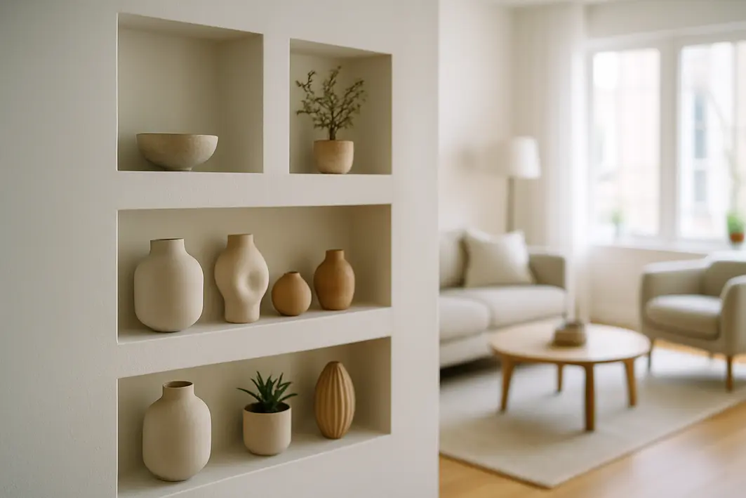 nichos decorativos na sala Nichos Decorativos na Sala: Ideias Modernas para Valorizar o Espaço