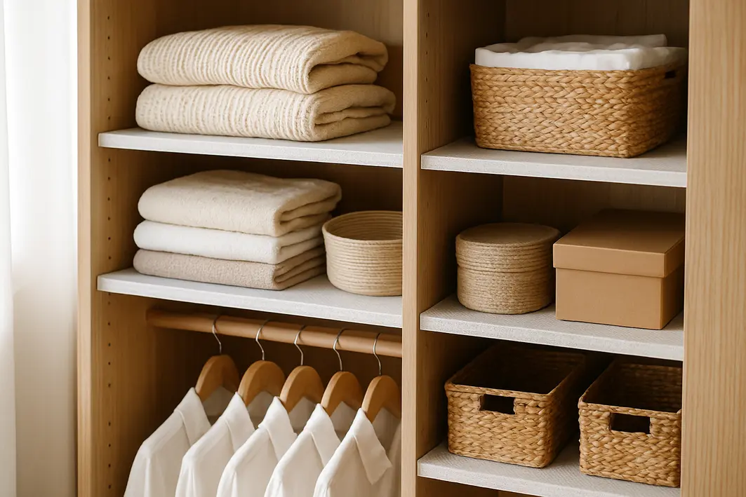 organizacao armarios prateleiras adesivas Como organizar armários sem precisar de marcenaria nova (truques)