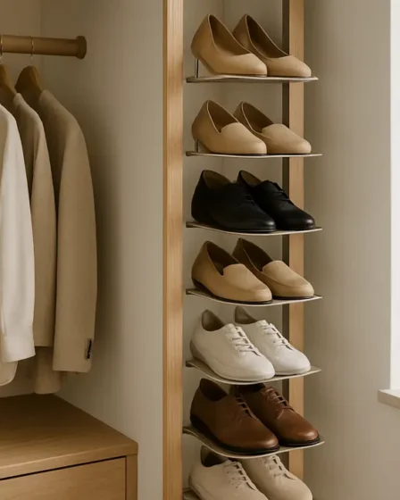 organizacao sapatos sapateiras verticais Organização de sapatos: soluções criativas para quem não tem closet