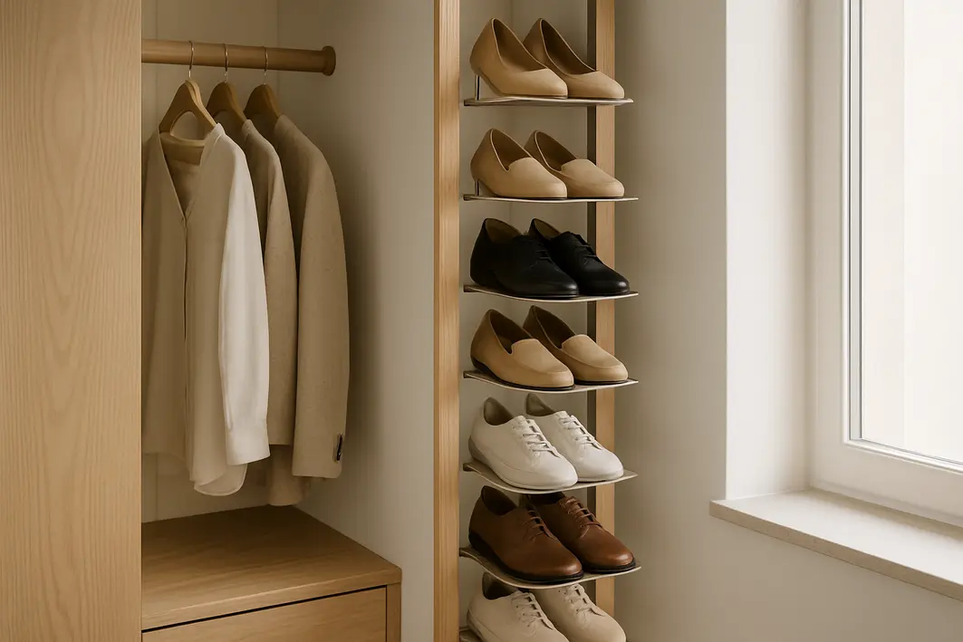 organizacao sapatos sapateiras verticais Organização de sapatos: soluções criativas para quem não tem closet