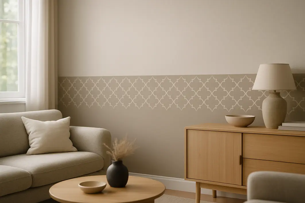 pintura meia parede estencil 4 pintura meia parede estencil