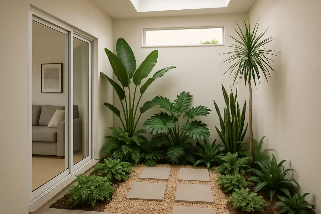 planejamento jardim de inverno casa pequena Mãos organizando caderno aberto com plano de orçamento e esboços de jardim de inverno sobre mesa de madeira clara