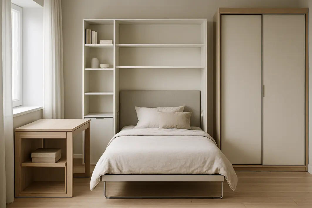 quarto hospedes moveis multifuncionais Quartos de hóspedes multifuncionais: home office e dormitório juntos