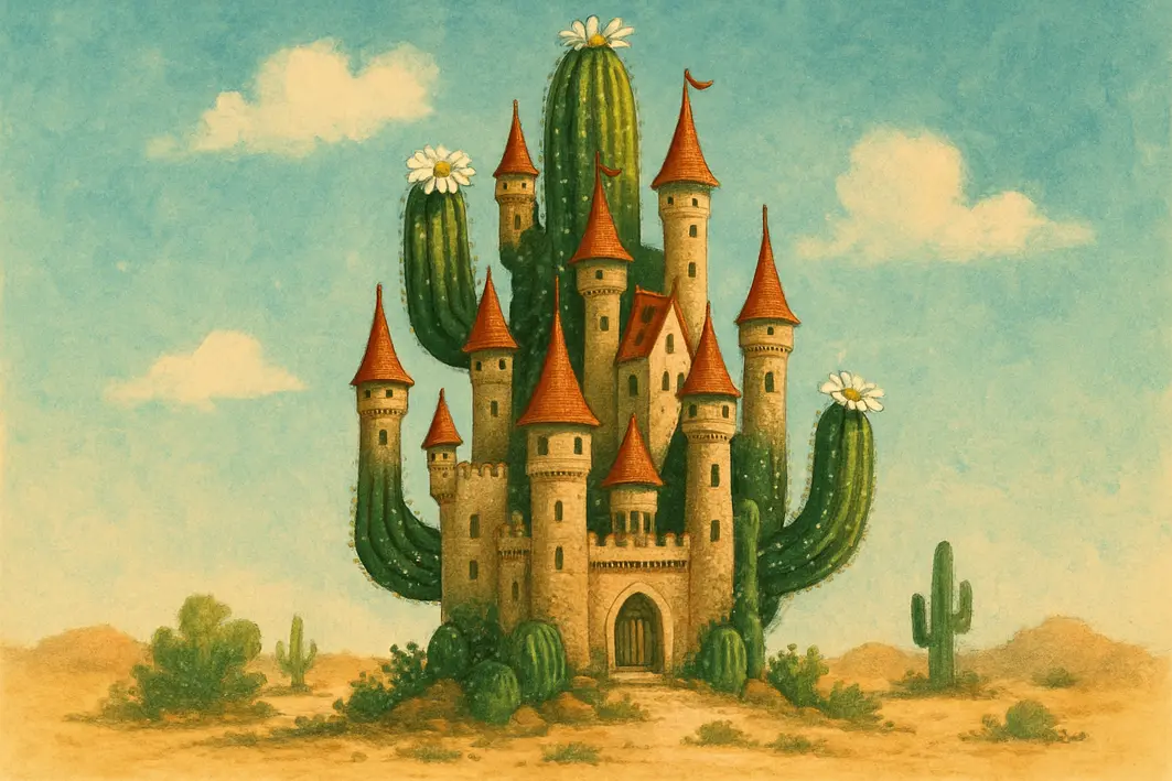 vaso cacto castelo de fada vasculhando substrato Mãos adultas ajustando substrato ao redor de cacto castelo de fada em vaso moderno com colunas múltiplas e ramificações em estante minimalista