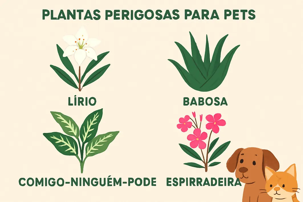 Cachorro curioso cheirando uma samambaia em vaso com folhas verdes brilhantes dentro de sala iluminada por luz natural