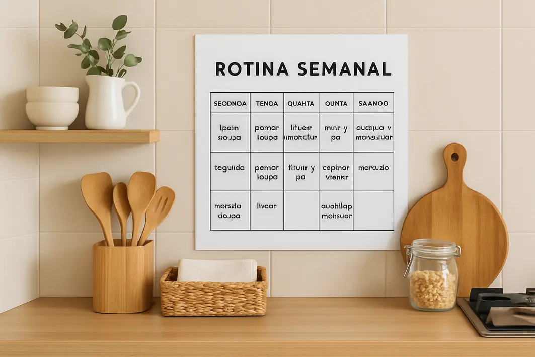 Cozinheira organizando potes de vidro na prateleira da cozinha com foco nas mãos colocando tampas