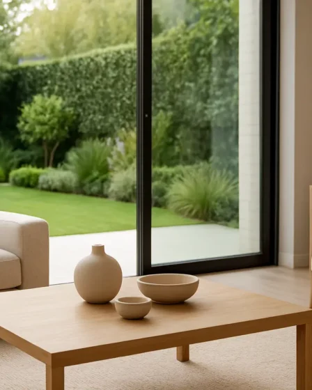 design integracao indoor outdoor casa Sala de estar moderna com portas de vidro abertas para jardim integrado