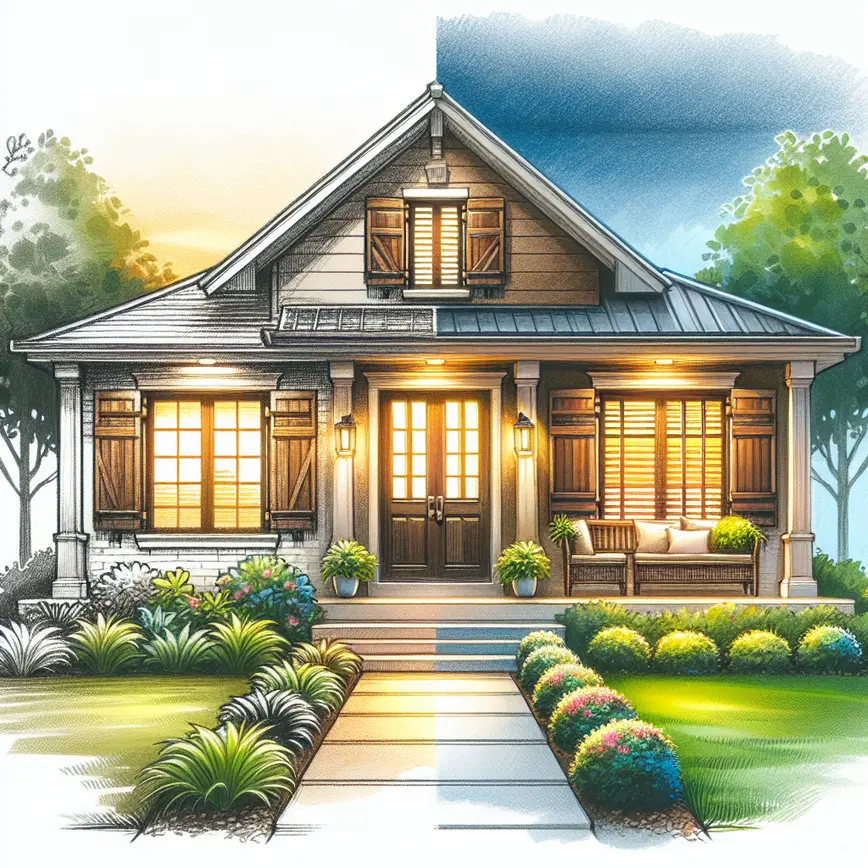 Entrada de casa com fachada moderna e decoração elegante