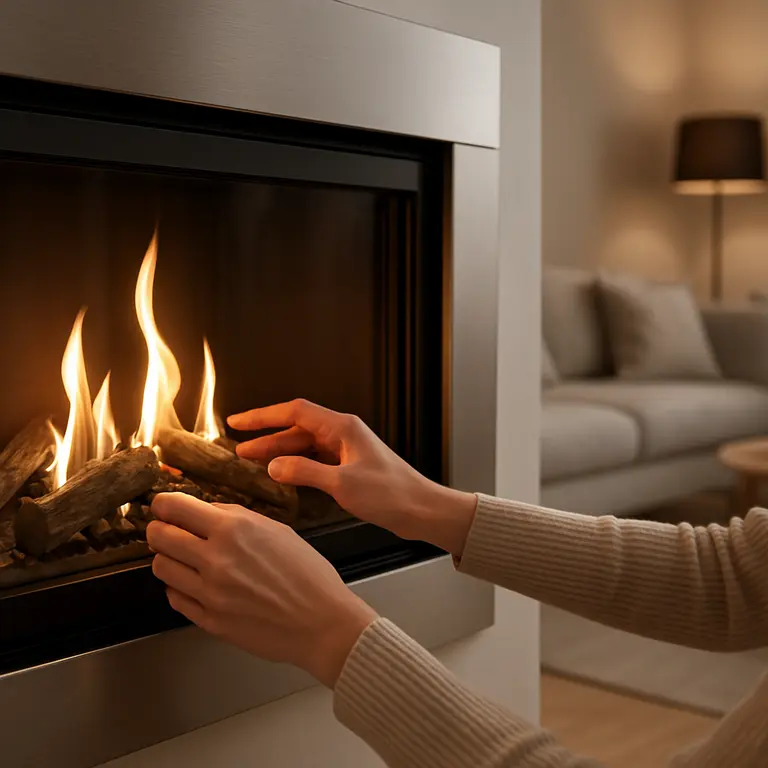 Lareira moderna em sala de estar com decoração contemporânea