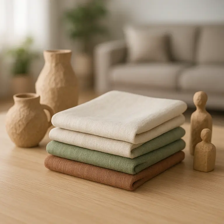 Panos biodegradáveis Cortados Sobre Fundo Claro Para Decoração Sustentável