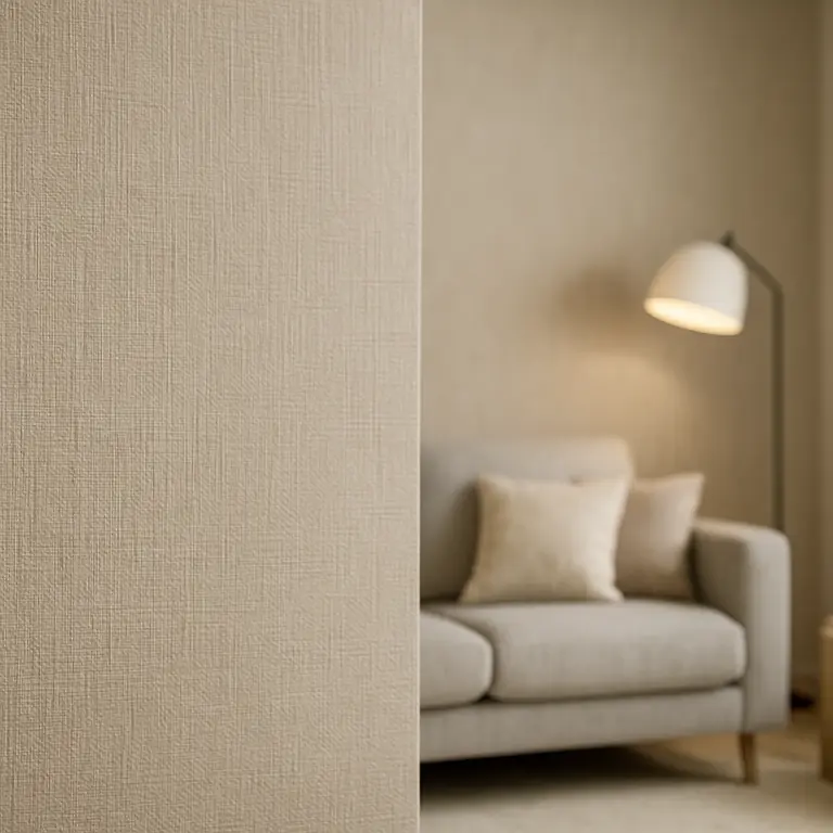 Parede com papel de parede texturizado em ambiente de descanso