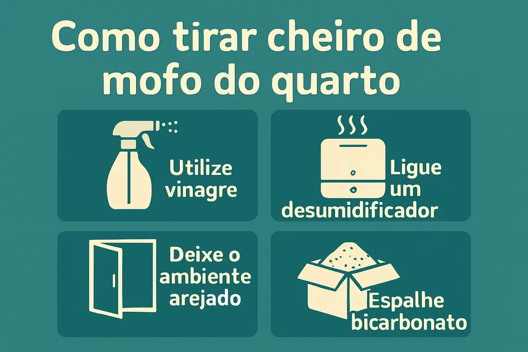 Pessoa abrindo janela para ventilar quarto iluminado pela luz natural da manhã com cortinas leves esvoaçando