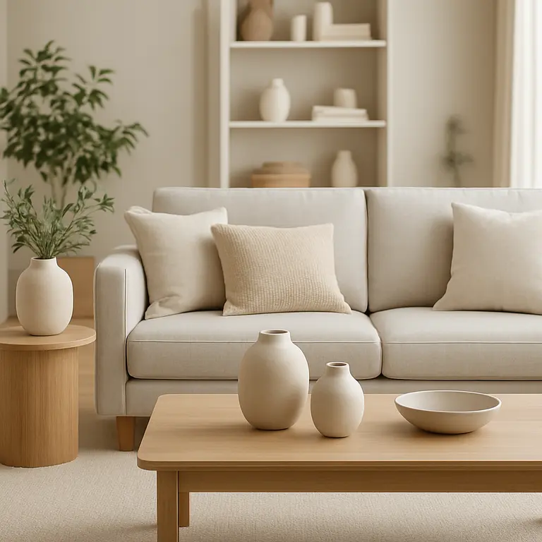 Sala moderna com decoração elegante e mobiliário funcional