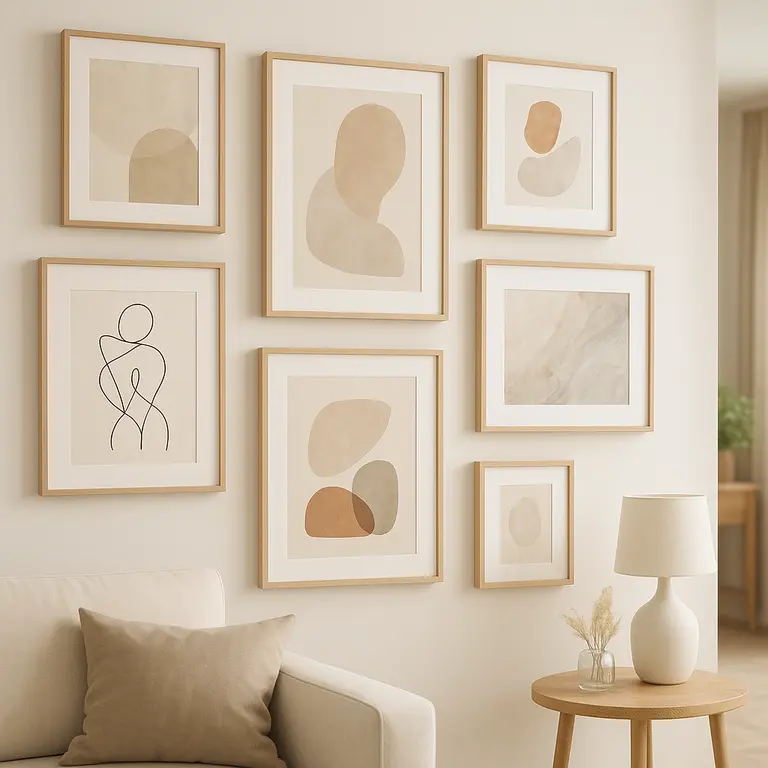 Sala elegante decorada com molduras em paredes claras