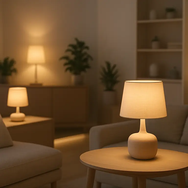 Sala com iluminação indireta moderna decorada com móveis aconchegantes