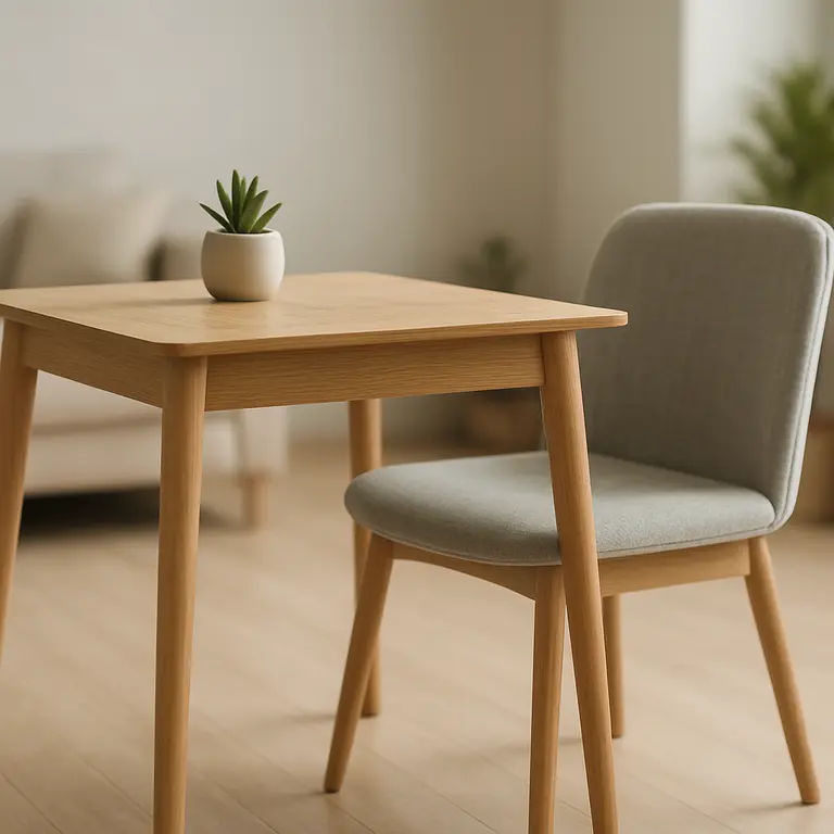 Mesa de jantar compacta em sala pequena decorada