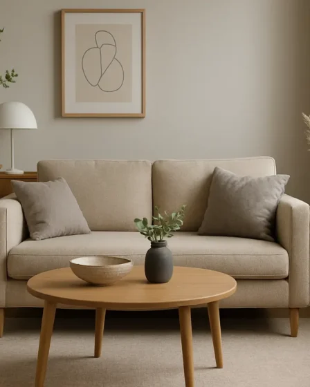 sala pequena elegante moderna decoracao Sala pequena elegante com mobiliário moderno e decoração sofisticada em ambiente organizado